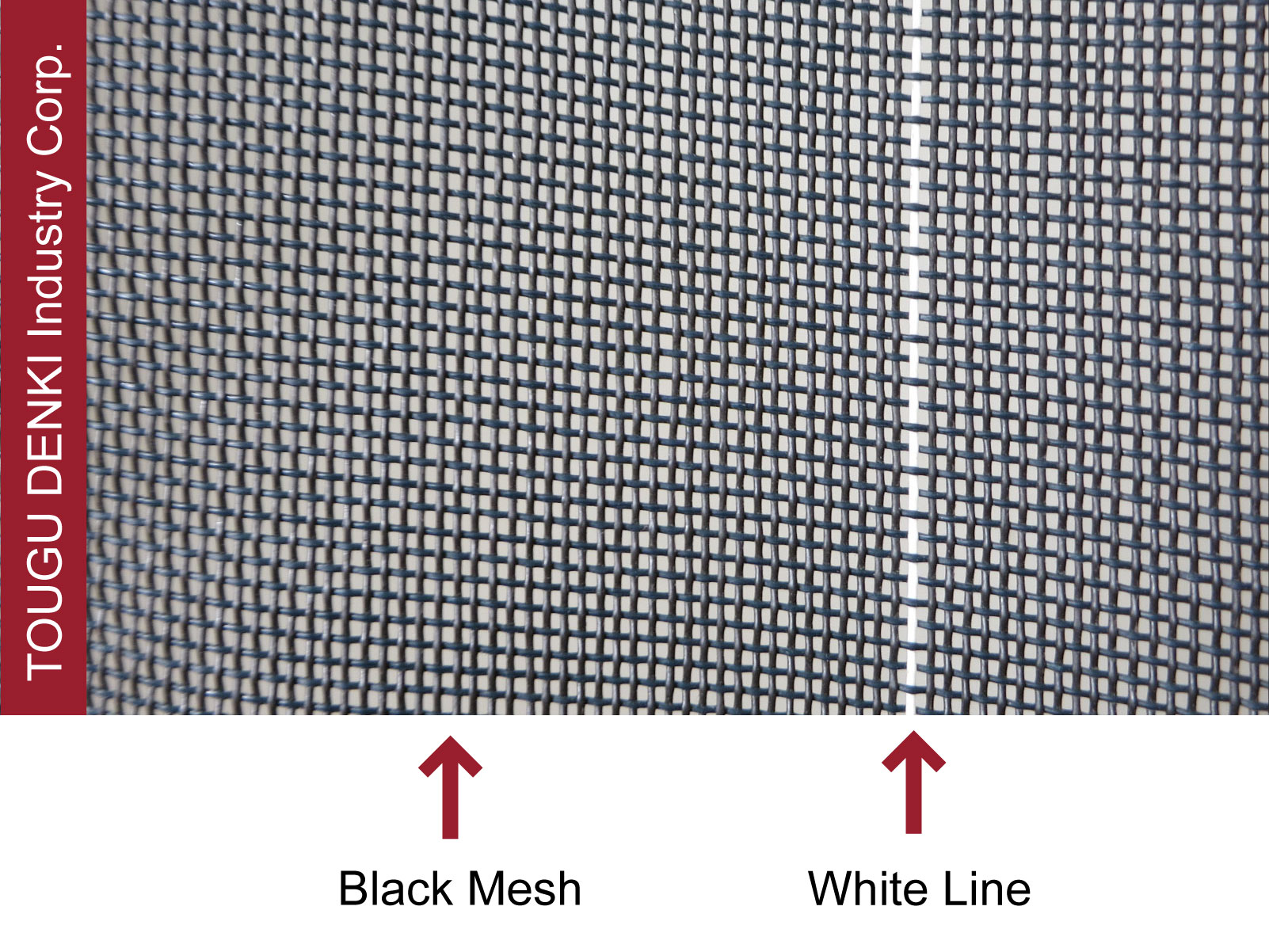 White Printing Line on Black Mesh